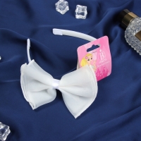 Ободок для волос "Бантик крошка" классика нежность, 11х1 см, белый Ободок для волос "Бантик крошка" классика нежность, 11х1 см, белый