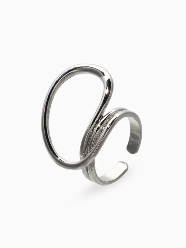 Кольцо металл "Спираль", цвет серебро, безразмерное