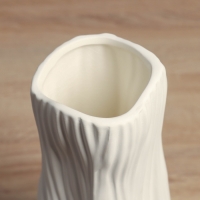 Керамическая ваза декоративная настольная &laquo;Винсент&raquo;, для цветов, сухоцветов, d-8 см, 29&times;12.5 см, белый