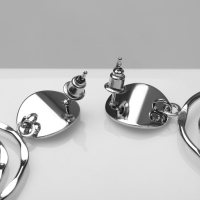 Серьги металл &laquo;Врата&raquo; два овала, цвет серебро