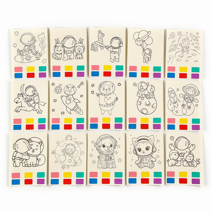 Водная раскраска &laquo;Космос&raquo;, с кисточкой и мольбертом, виды МИКС