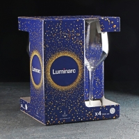 Набор стеклянных бокалов для вина &laquo;Серебряная дымка&raquo;, 350 мл, 4 шт