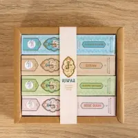 Подарочный набор благовоний ПРЕМИУМ, без стержня 4 аромата, 40 аромапалочек с подставкой