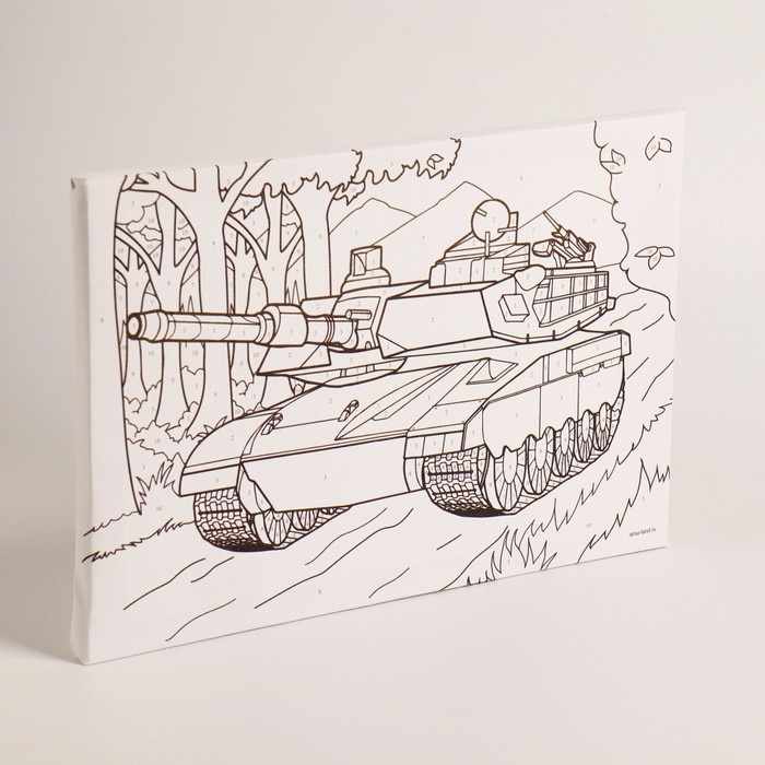 Картина по номерам для детей &laquo;Танк&raquo;, 20 х 30 см