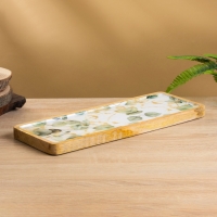 Блюдо прямоугольное "Листья" дерево манго 41х15 см