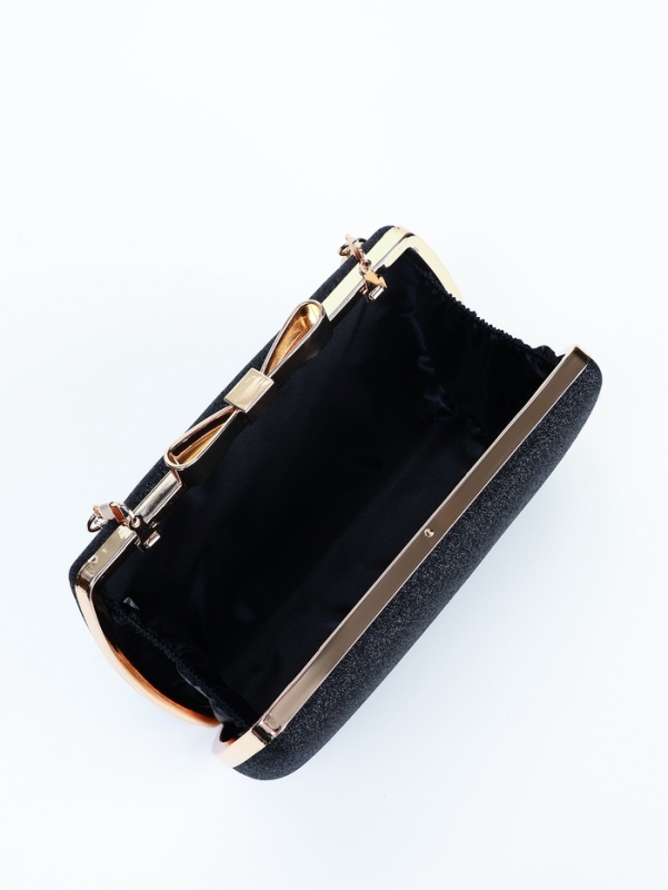 Сумка жен, 18.5*4.5*12 см, отд на фермуаре, цепь, ручка, черный