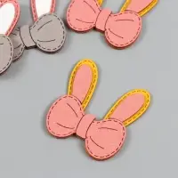 Декор для творчества иск. замша "Бантик с зайчьими ушками" МИКС 4,5х5 см