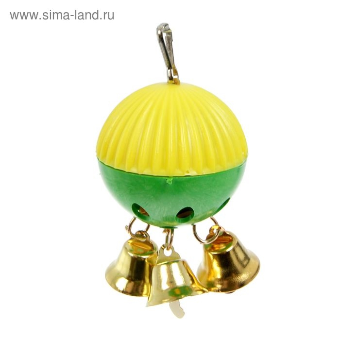 Игрушка для попугая Игрушка для попугая "Забава" с 3 колокольчиками, микс