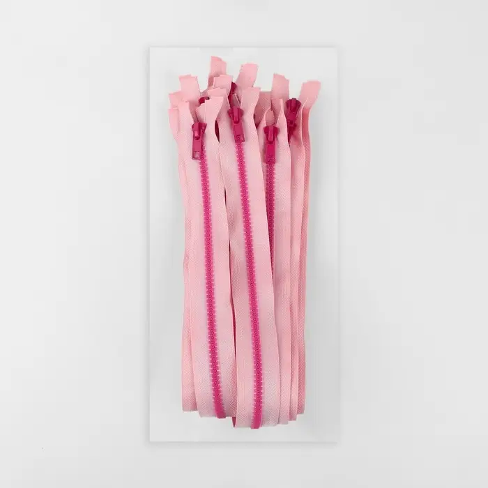 Молния &laquo;Трактор&raquo;, №5, разъёмная, замок автомат, 50 см, розовая