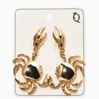 Серьги "Краб", цвет золото