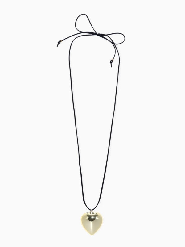 Портупея-чокер-кулон &laquo;Сердечко&raquo; гладкое, трансформер, цвет золото, 150 см