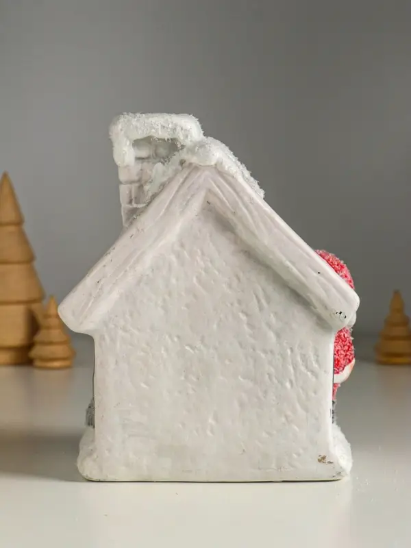Сувенир керамика свет "Дед Мороз у домика" 12х7х15,5 см