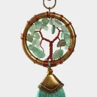 Брелок ловец снов "Великое древо" 19 см, цв. мятный