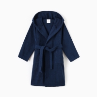 Халат детский Экономь и Я, цв. тёмно-синий, р-р 30, 100% хл, 340 г/м2