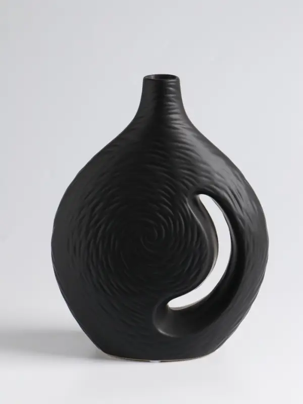 Ваза &laquo;Невада&raquo;, 23&times;16.5 см, керамика, чёрная