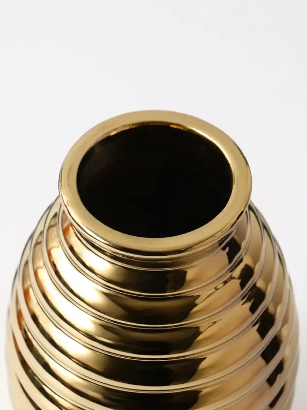 Ваза керамика настольная "Дайзи" полосы, 20х11х7 см, золото