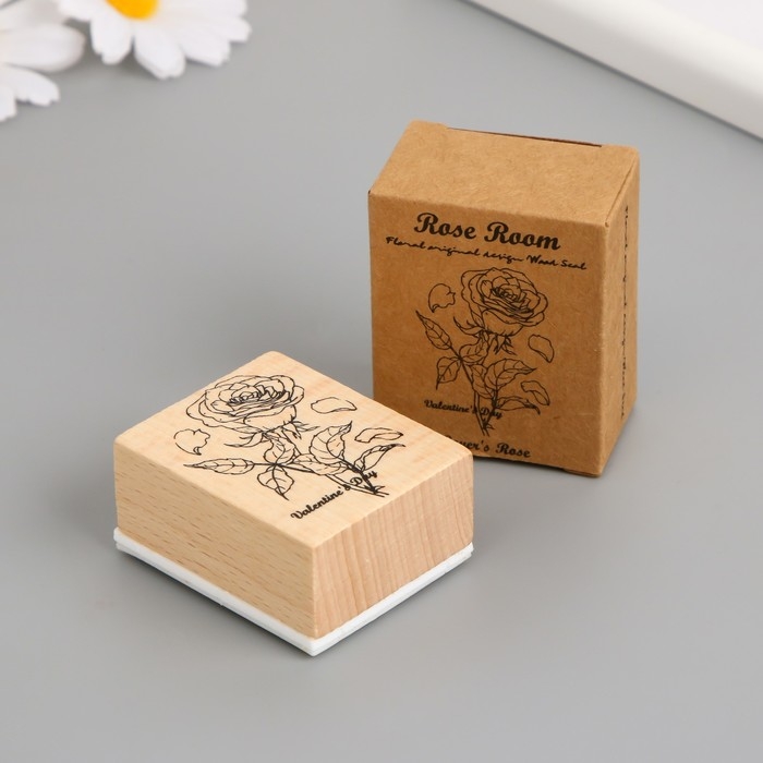 Печать дерево, резина Печать дерево, резина "Роза" 5х4х2,5 см