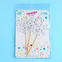 Шпажки для канапе новогодние &laquo;Снежинки&raquo;, набор 3 шт.