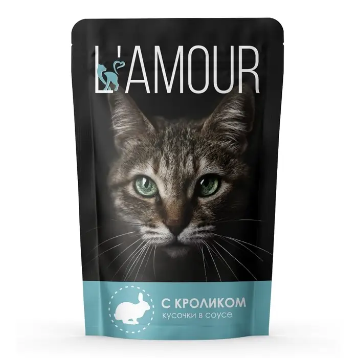 Влажный корм "L&rsquo;AMOUR" для кошек, кролик в соусе, 75 г
