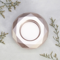 Подсвечник "Полноторие" из гипса с гранями большой, 10,5х3см,шампань Подсвечник "Полноторие" из гипса с гранями большой, 10,5х3см,шампань