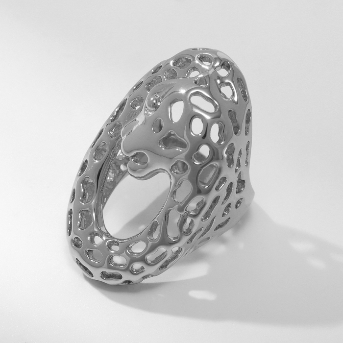 Кольцо металл «Тренд» гепард, цвет серебро, размер 18 Кольцо металл «Тренд» гепард, цвет серебро, размер 18