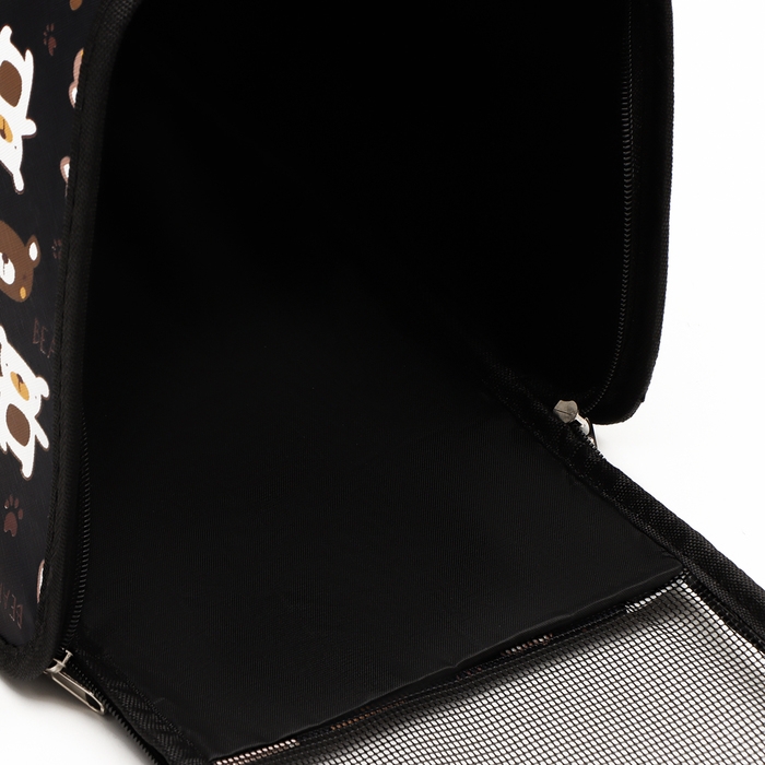 Сумка-переноска каркасная Сумка-переноска каркасная "Медвежонки", размер M, 40 х 21 х 27 см, чёрный