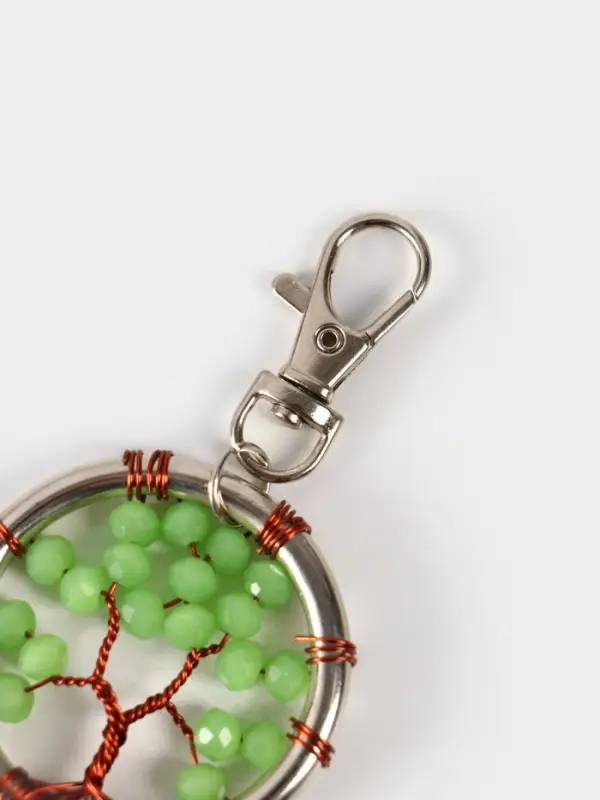 Брелок ловец снов "Древо жизни" 19 см, цв. фисташковый