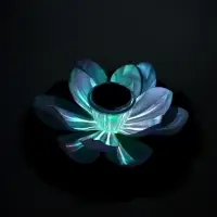 Садовый светильник для водоемов 28 х 28 х 9  см на солнечной бат-е "Лотос" бел N011