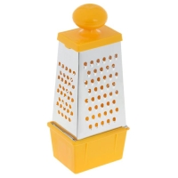 Тёрка &laquo;Комфорт&raquo;, 4 грани с контейнером 450 мл и круглой ручкой, 11&times;8,5&times;28 см, цвет МИКС