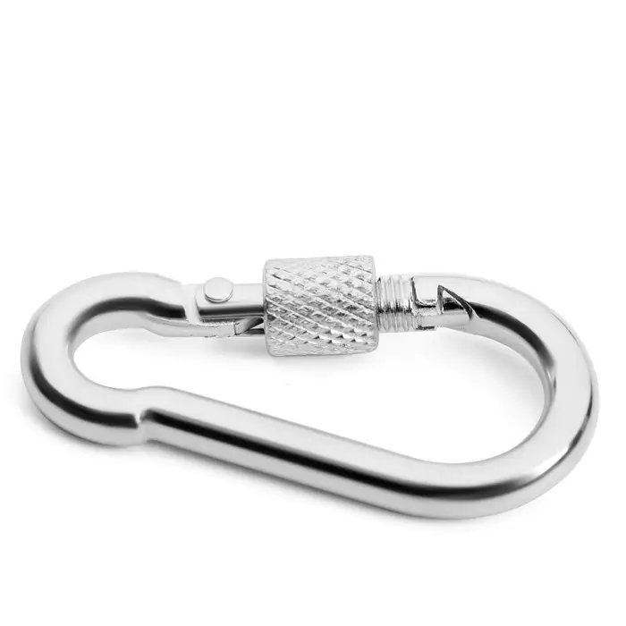 Карабин монтажный с фиксатором ТУНДРА krep, DIN5299D, 5&times;50 мм, оцинкованный, 1 шт.