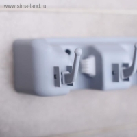 Держатель для уборочного инвентаря с крючками Доляна, 26&times;6&times;10 см, серый