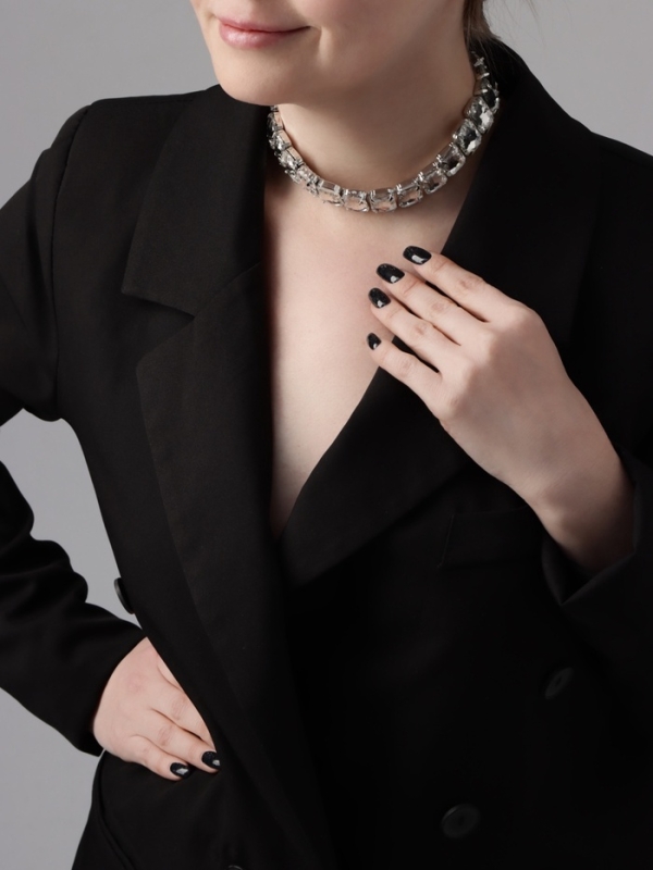 Чокер-колье &laquo;Сияние&raquo; соло, цвет белый в серебре, 36 см