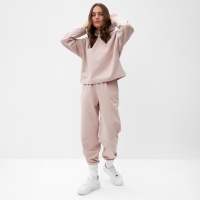 Костюм женский (толстовка и брюки) MIST Inspire с вышивкой, р. 44-46, бежевый Костюм женский (толстовка и брюки) MIST Inspire с вышивкой, р. 44-46, бежевый