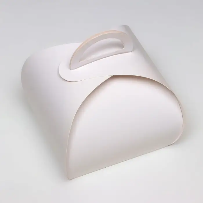 Коробка под бенто - торт без окна, белая, 12.5&times;10.5&times;11 см