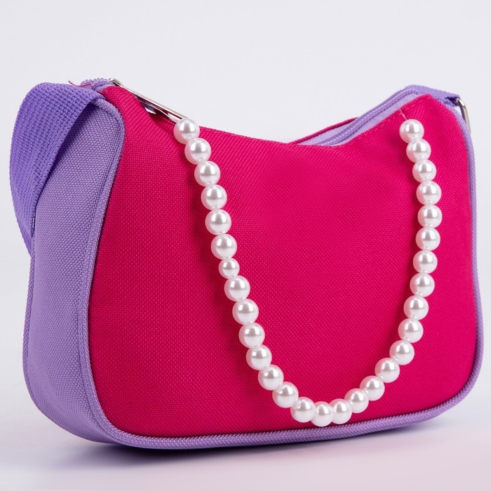 Сумка детская, текстильная, цвет сиренево-розовый 4 см х 17 см х 13 см