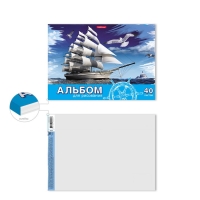 Альбом для рисования А4, 40 листов, блок 120 г/м&sup2;, на клею, Erich Krause "Морская прогулка", 100% белизна, твердая подложка