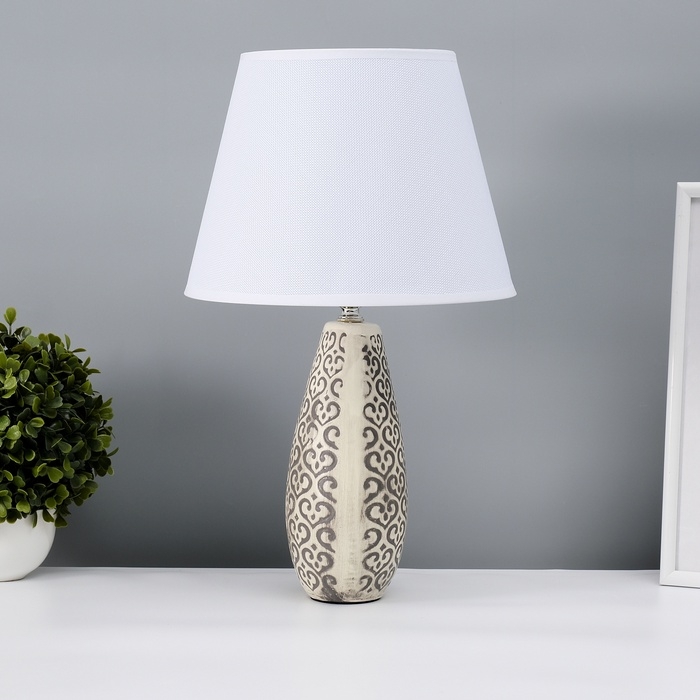 Настольная лампа с абажуром RISALUX &laquo;Римини&raquo;, Е27, 40 Вт, 25&times;25&times;43 см