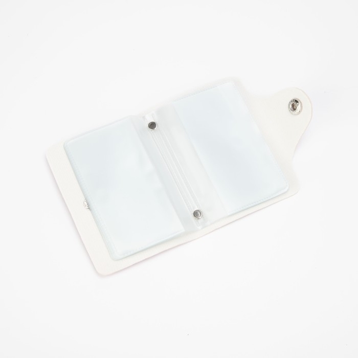 Визитница на кнопке, 20 карт, цвет розовый