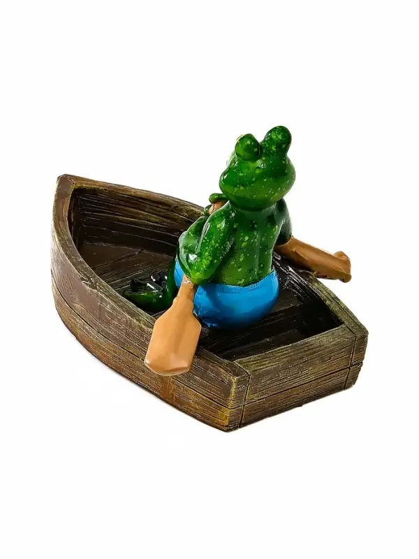 Садовая фигура 14 х 13 х 9,5 см "Лягушка в лодке" Водоплавающая