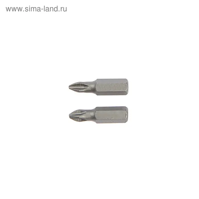 Биты ТУНДРА, намагниченные, сталь CrV, PH2 х 25 мм, 2 шт.