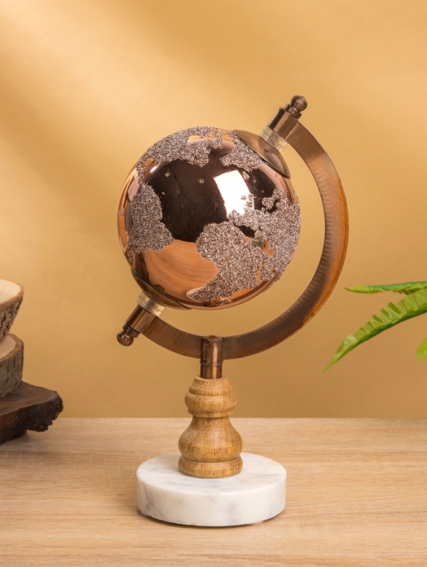Глобус сувенирный "Сансет" 10х12,5х23 см, стекло, мрамор