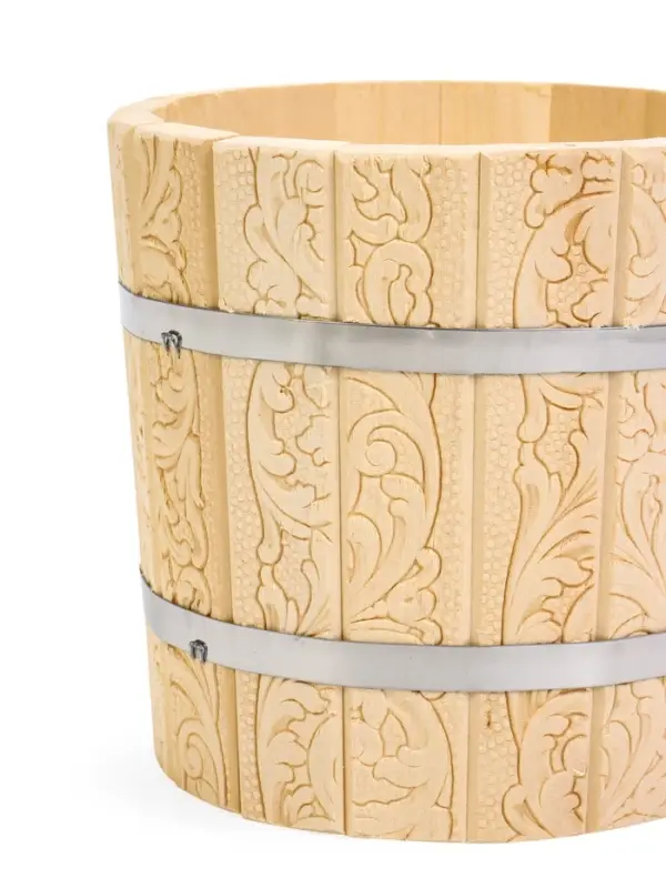 Ковш-черпак из липы 1.5л, 49 см, нержавеющий обруч, с горизонтальной ручкой