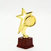 Наградная фигура под нанесение "Звезда" на красной подставке