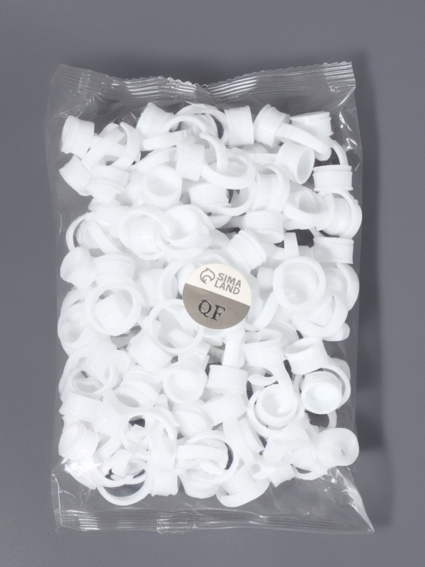 Кольца - лунки под клей для наращивания ресниц, набор - 100 шт, цвет белый Кольца - лунки под клей для наращивания ресниц, набор - 100 шт, цвет белый