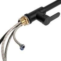 Смеситель для кухни ZEIN Z1299, однорычажный, выдвижная лейка, латунь, цвет черный Смеситель для кухни ZEIN Z1299, однорычажный, выдвижная лейка, латунь, цвет черный