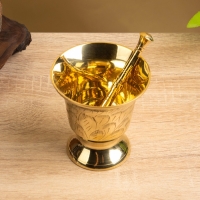 Ступка с пестиком, латунь 9х9х9,5 см