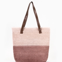 Сумка пляжная Полосы, 45*12*38, отд на молнии, подкладка, пудра/розовый