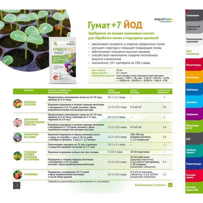 Регулятор роста Гумат + 7 йод, 25 г
