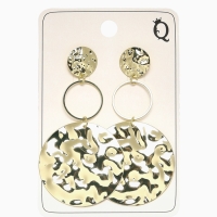 Серьги металл &laquo;Атмосфера&raquo; три диска, цвет золото