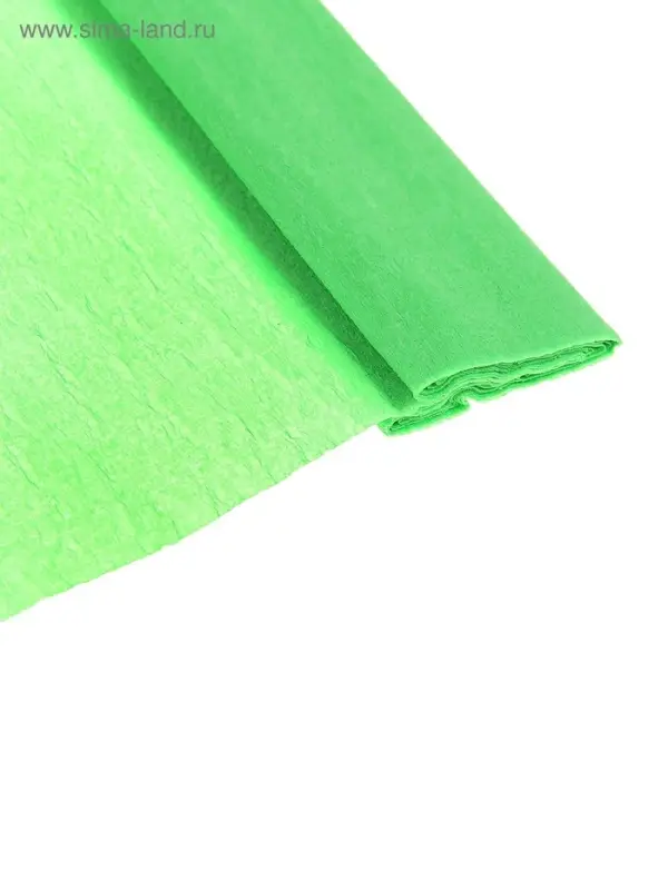 Бумага крепированная 50 х 200 см, в рулоне, 32 г/м2, светло-зелёная
